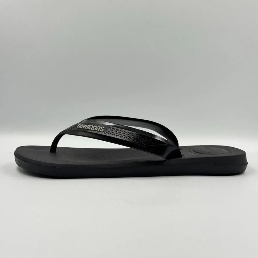 Havaianas Mens 9/10 Black Classic Flip Flop Extra Soft Rubber Sole Brazil Made